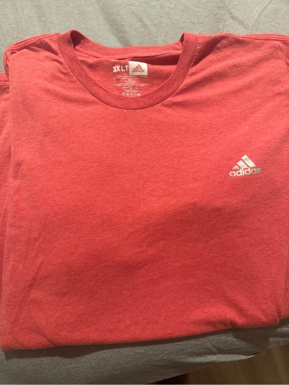 adidas Men’s light Red Crew Neck Tee 3x